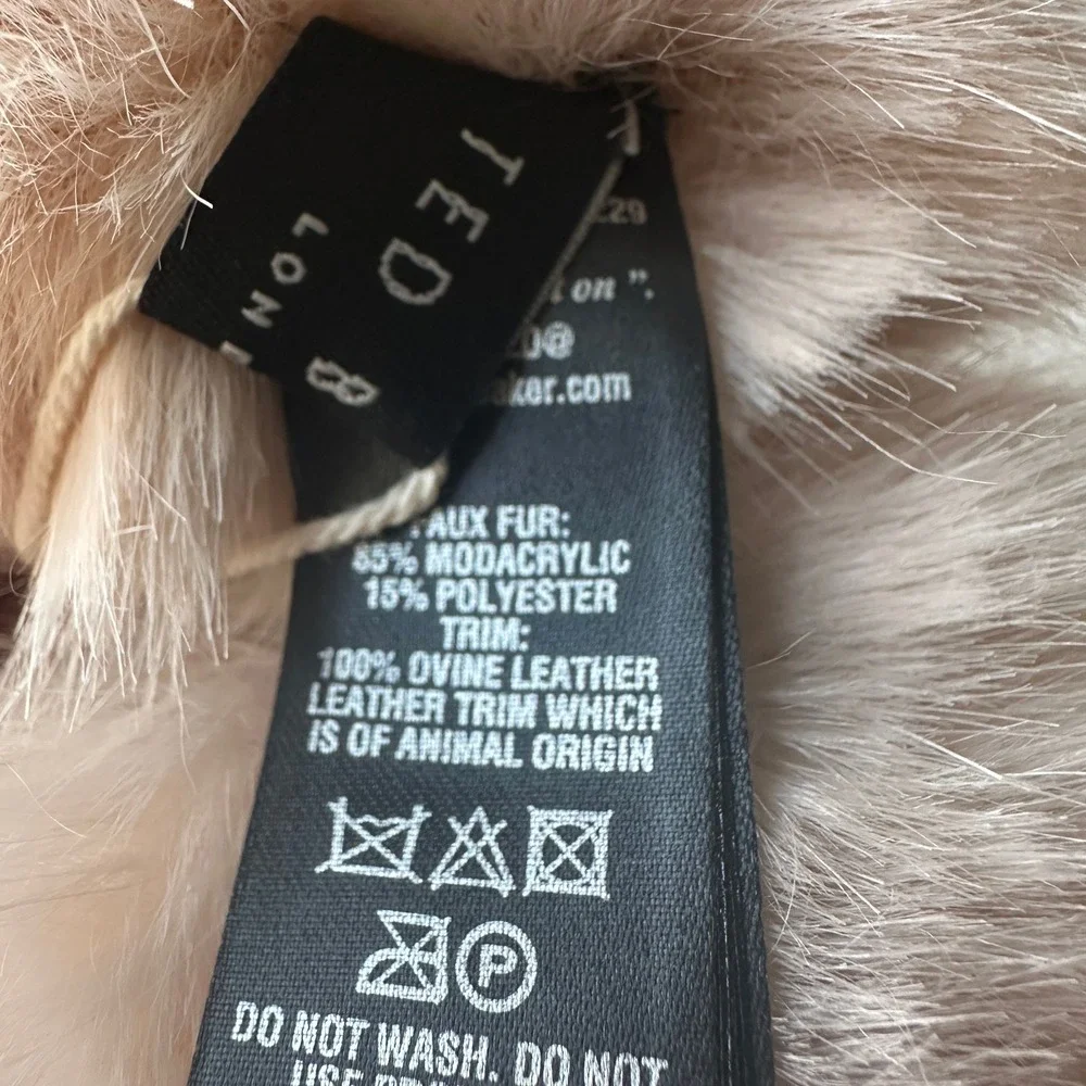 Ted Baker Nude Pink Faux Fur Earmuffs and Unbranded Fingerless Gloves Set